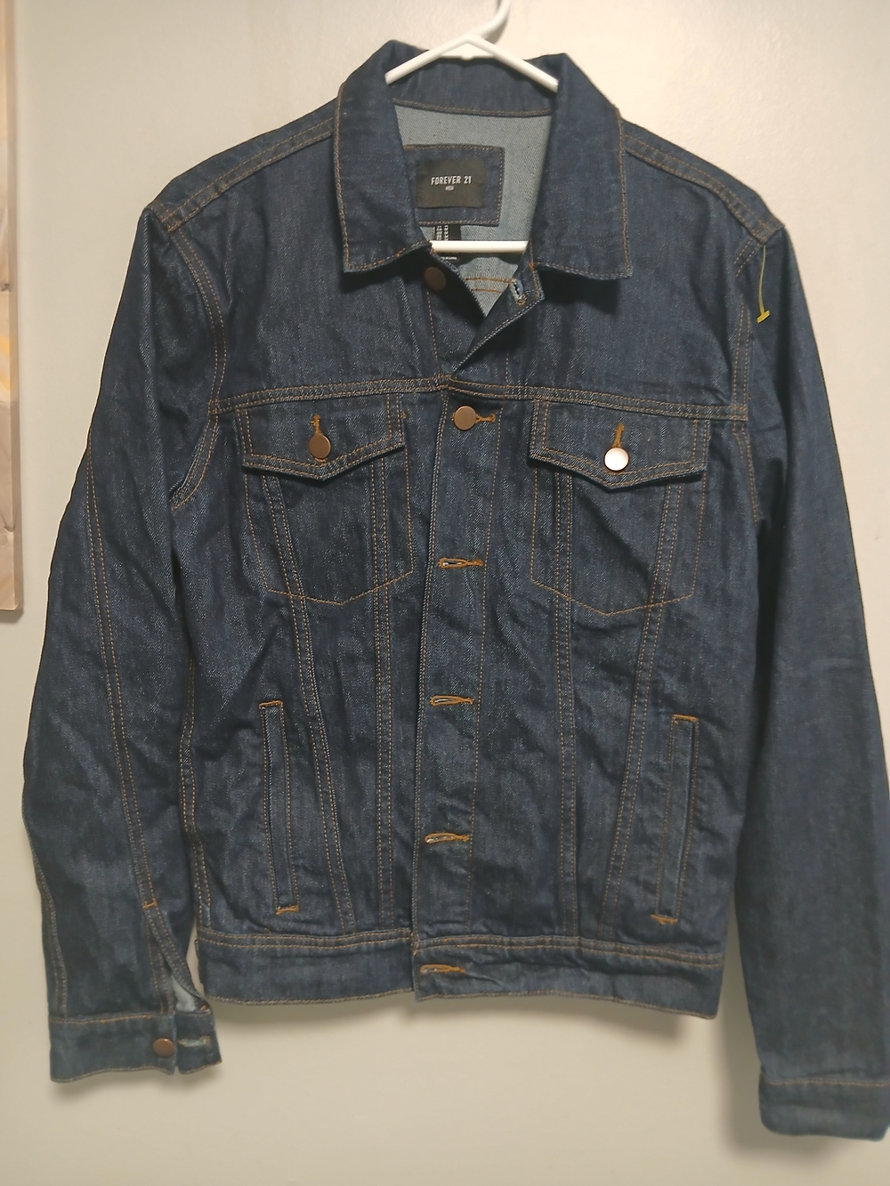 Forever 21 Men's Dark Blue Denim Jacket